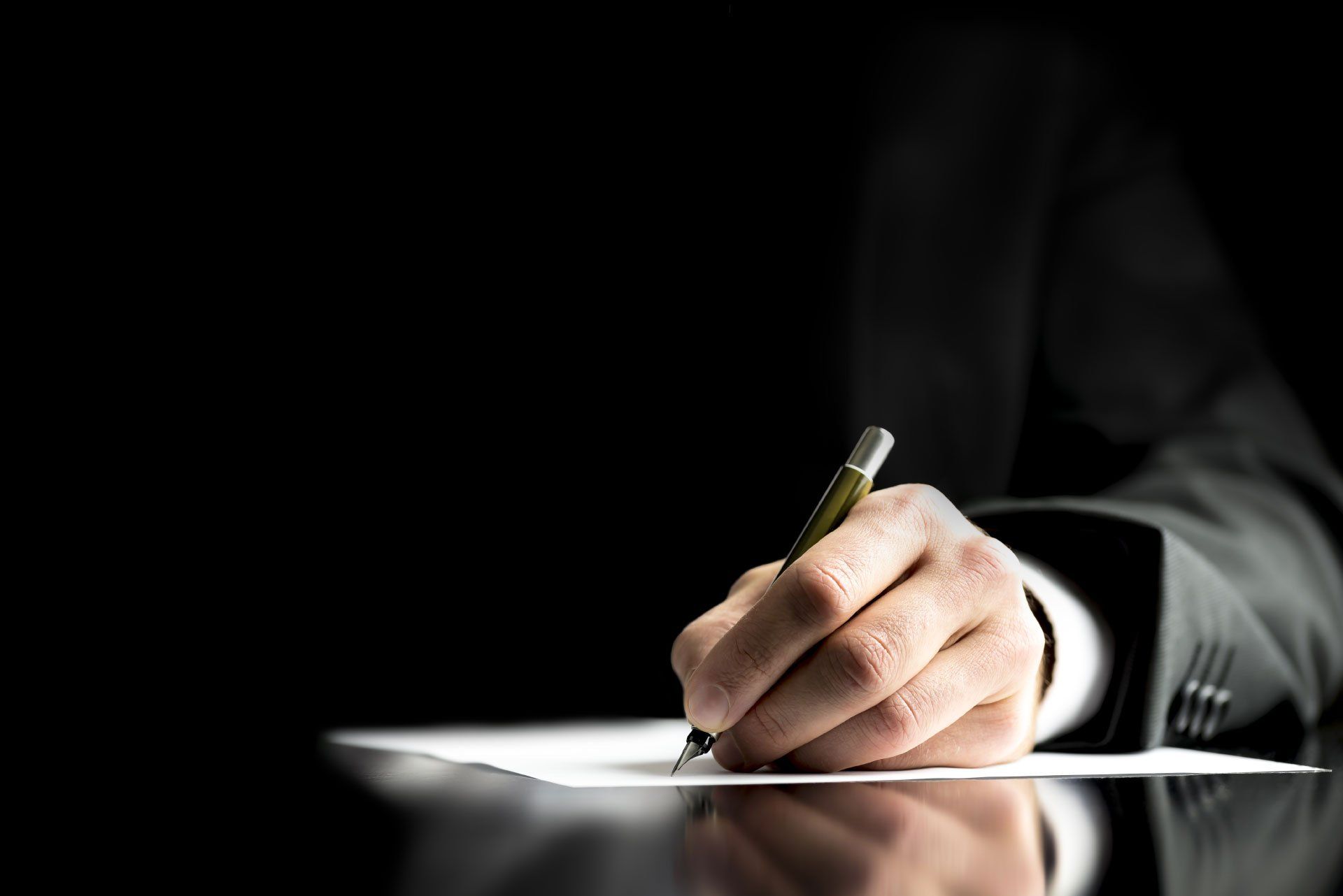 Man signing the papers