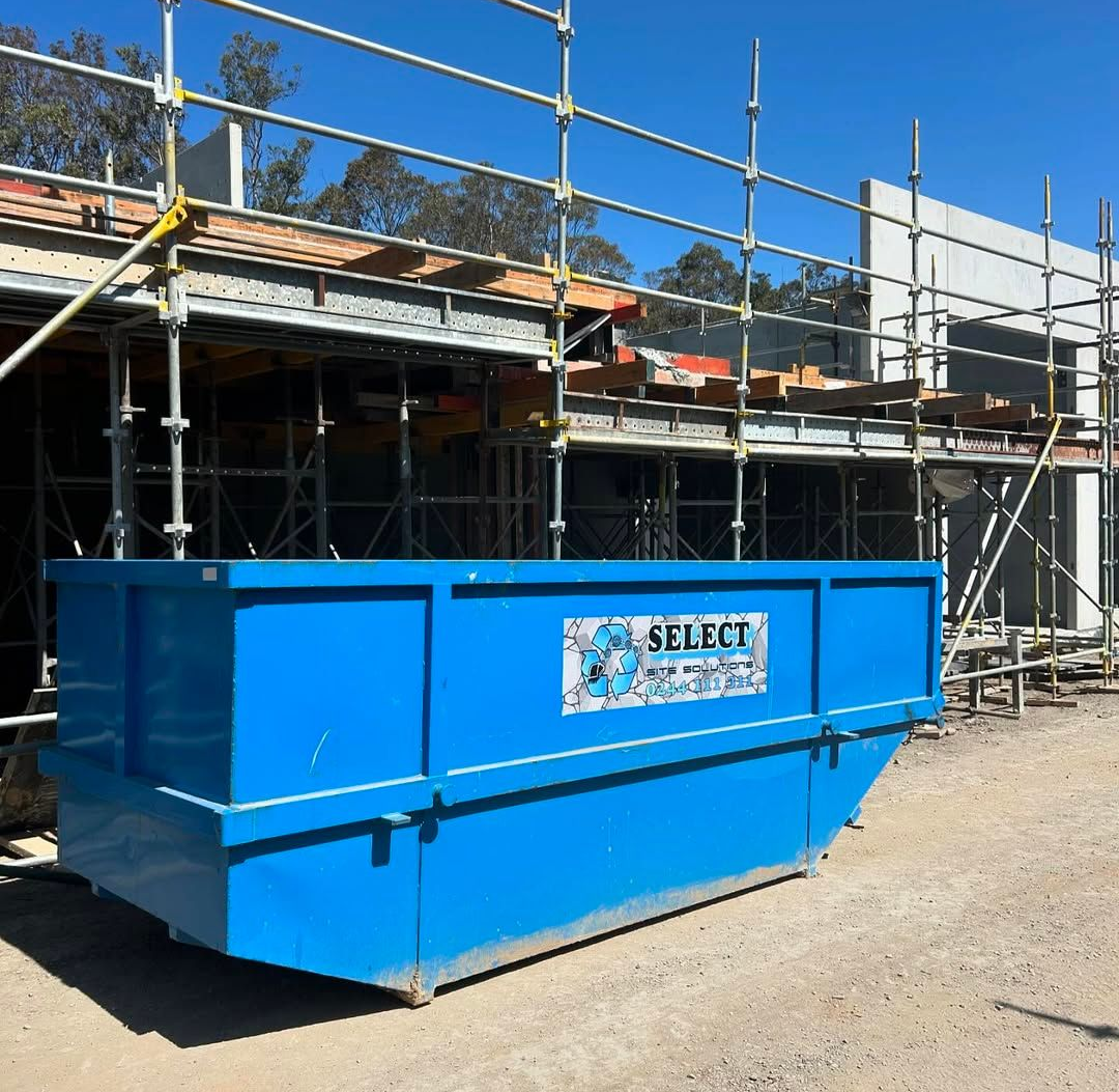Blue Dumpster at Construction Site — Select Site Solutions in South Nowra, NSW