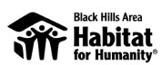 Black Hills Area Habitat for Humanity logo: house with three people under a roof.