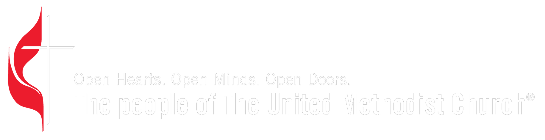 Red flame logo with white text: 