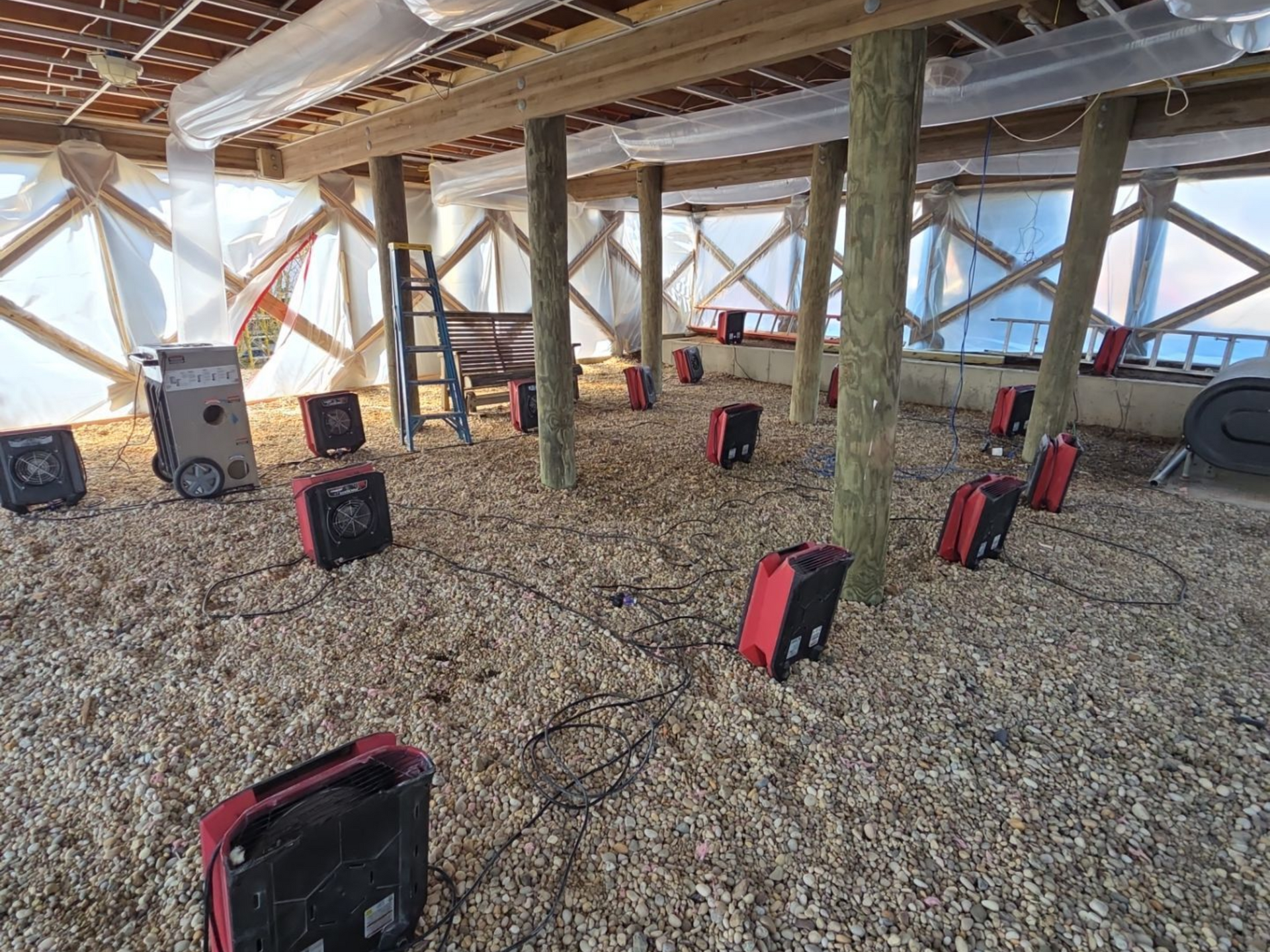 Structural drying underneath a home in Mastic Beach, NY
