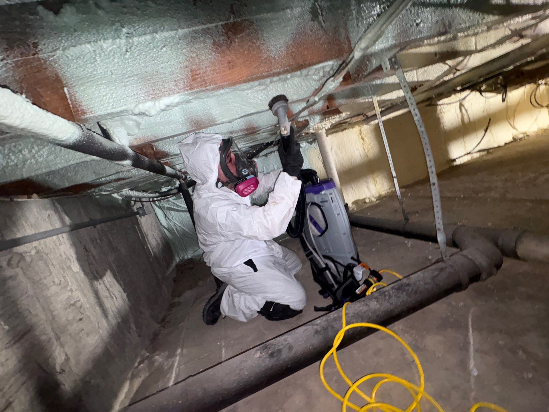 HEPA vacuuming mold spores at Hamptons home