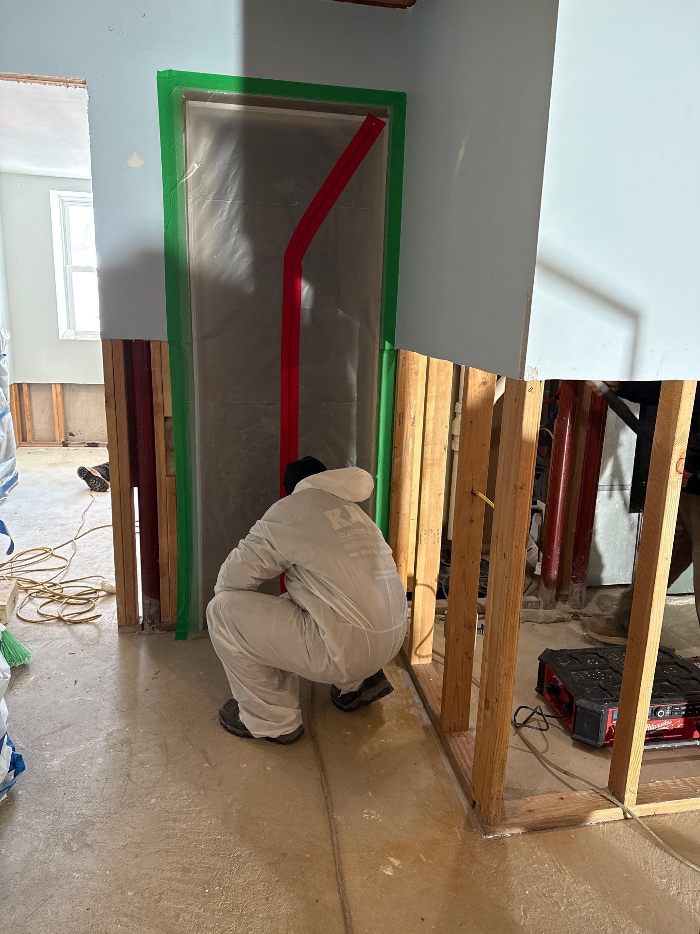 Setting up mold remediation containment areas at home in Westhampton NY