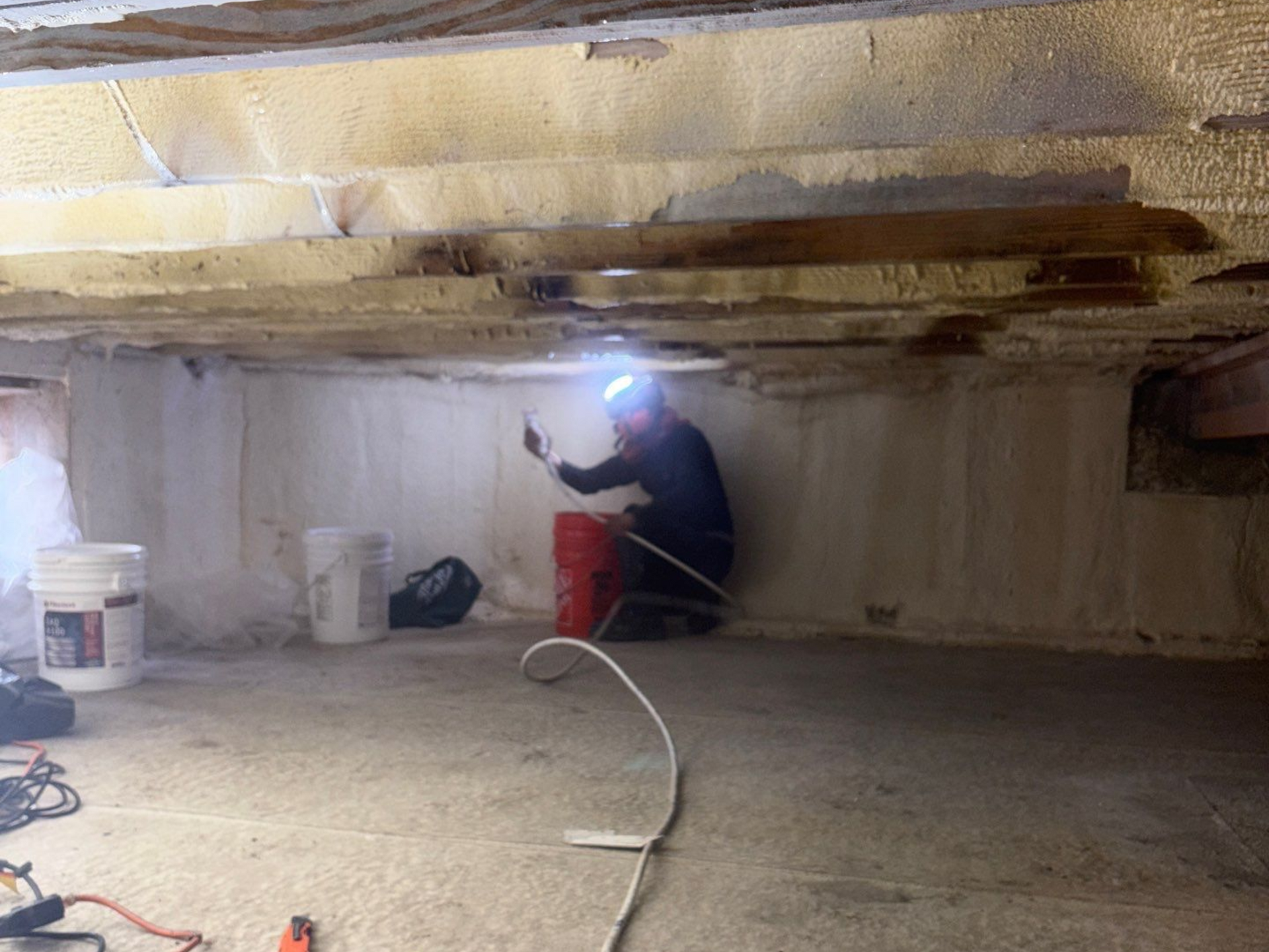 crawlspace mold encapsulation project Long Island waterfront home KOS Restoration