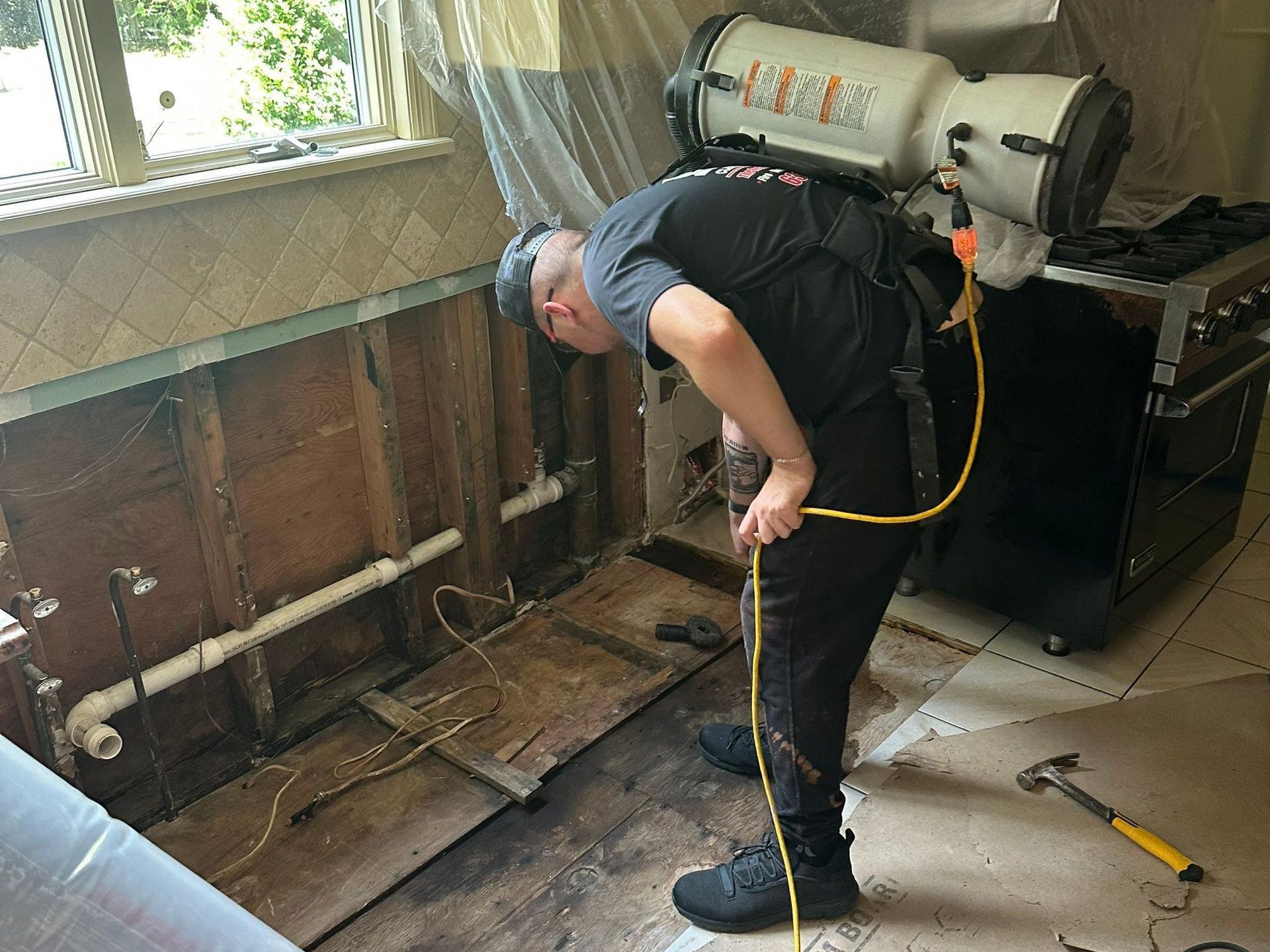 Mold remediation at a home in Setauket NY.