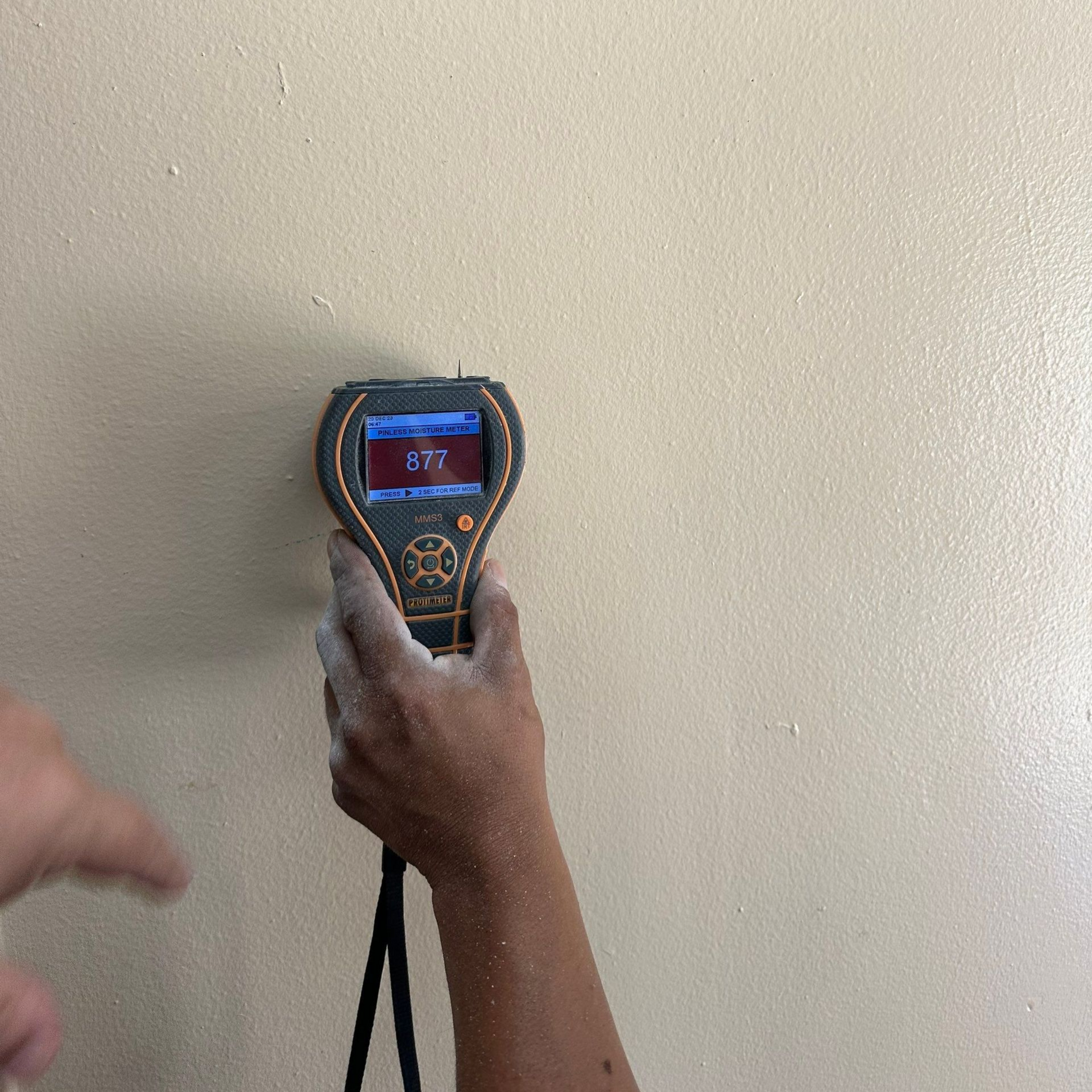 Taking moisture readings in Huntington Station, NY