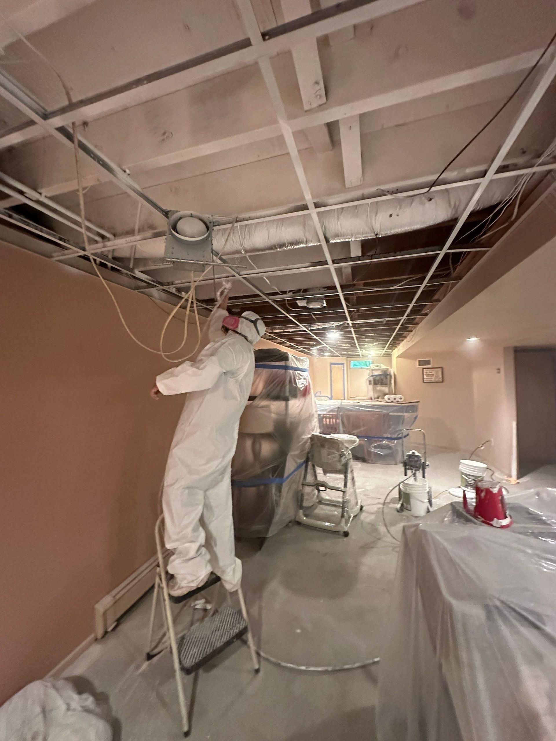 Basement mold encapsulation at a home in Setauket NY