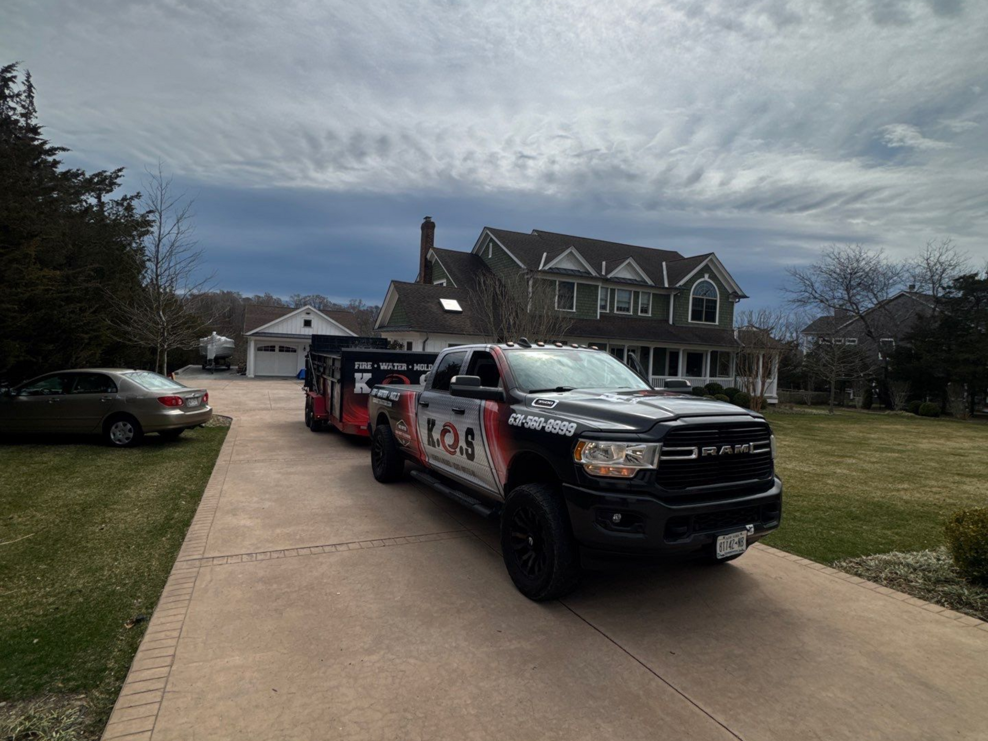 K.O.S. at home in Eastport NY for sewage clean up services.