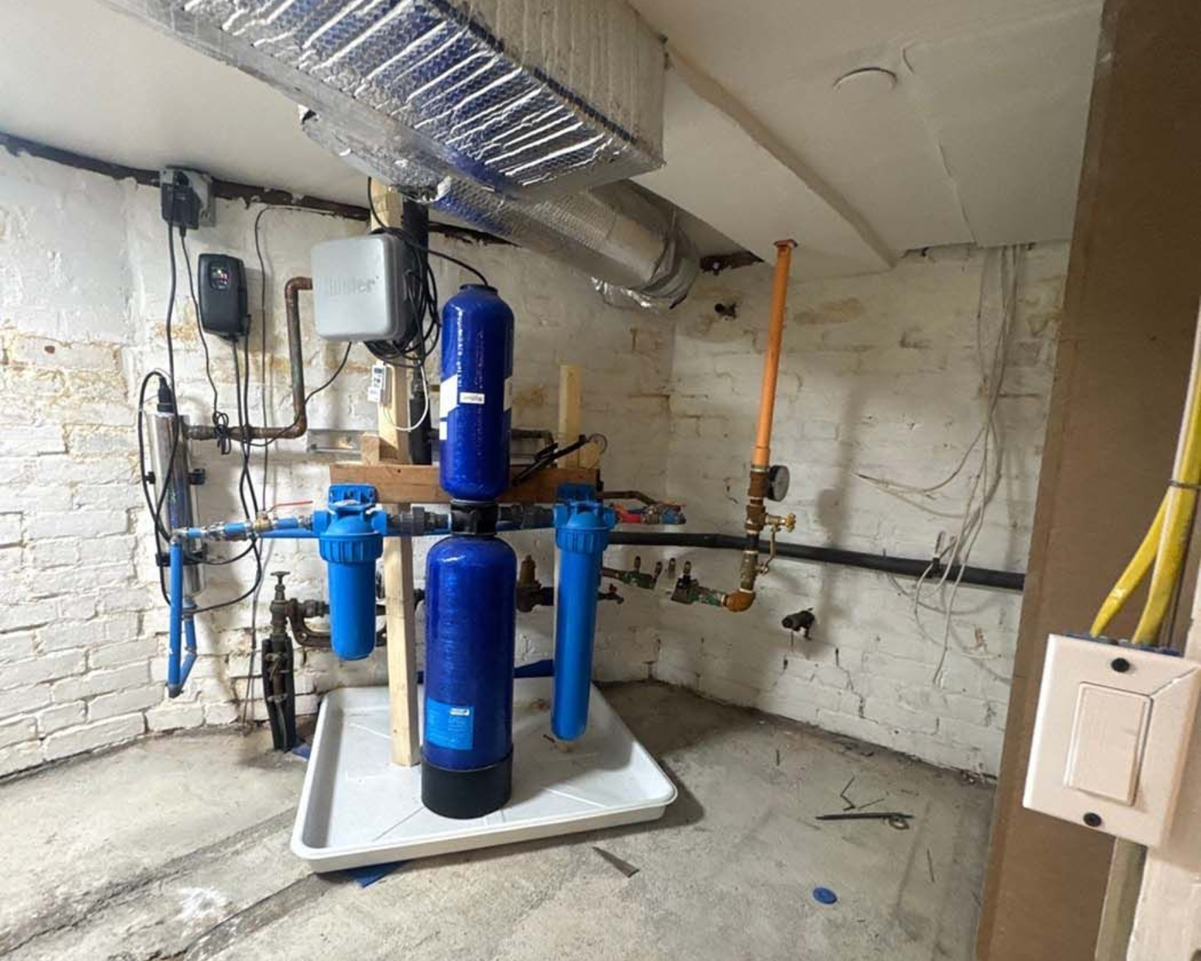 Before basement mold encapsulation in Suffolk County NY by K.O.S. Restoration 