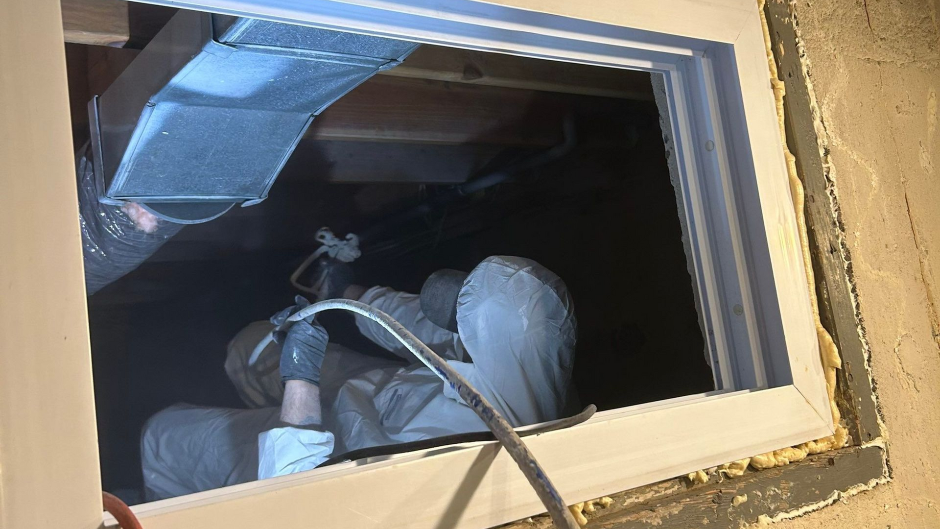 applying mold encapsulation in a crawlspace in Greenlawn NY