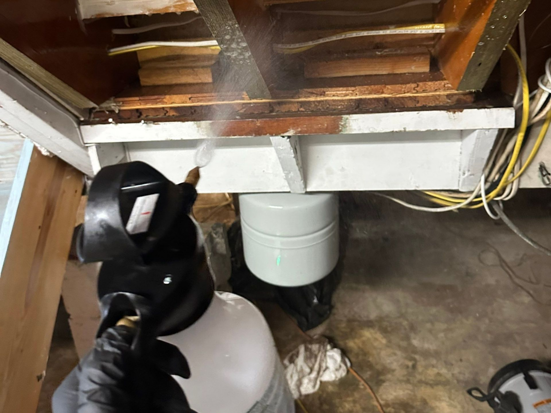 Enzyme spraying of mold in crawlspace of Long Island home