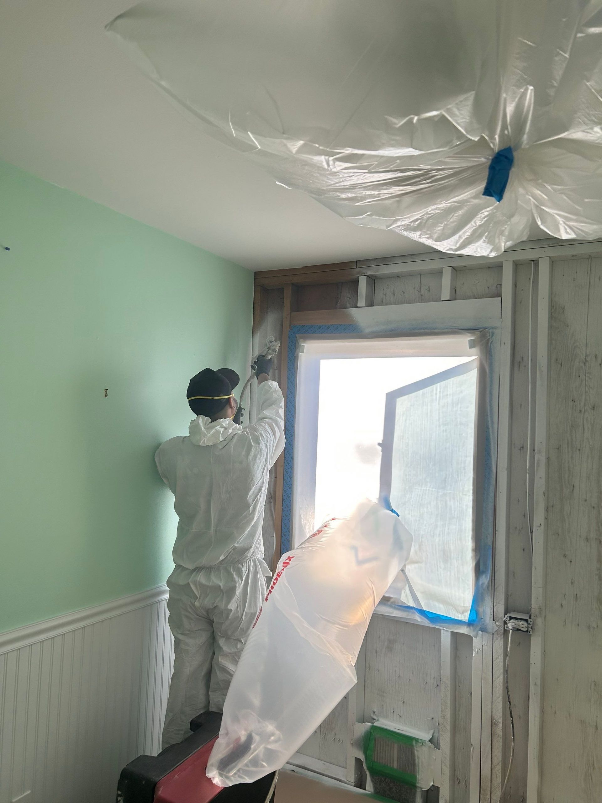 applying mold encapsulation at a home in Greenlawn New York
