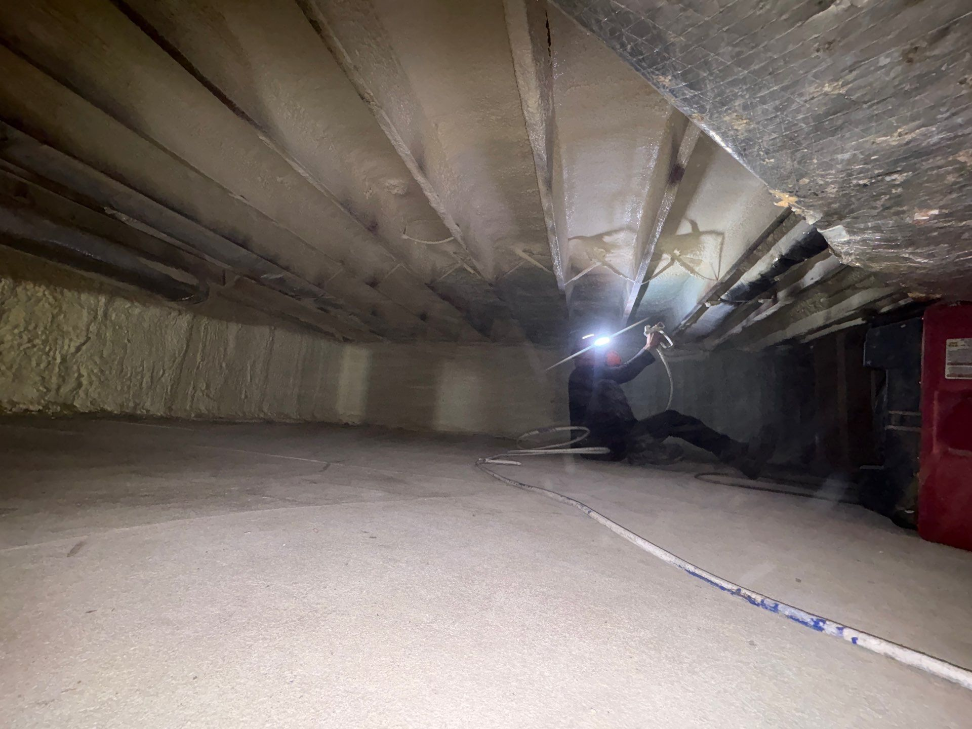 IICRC certified technician crawlspace encapsulation spray application Long Island
