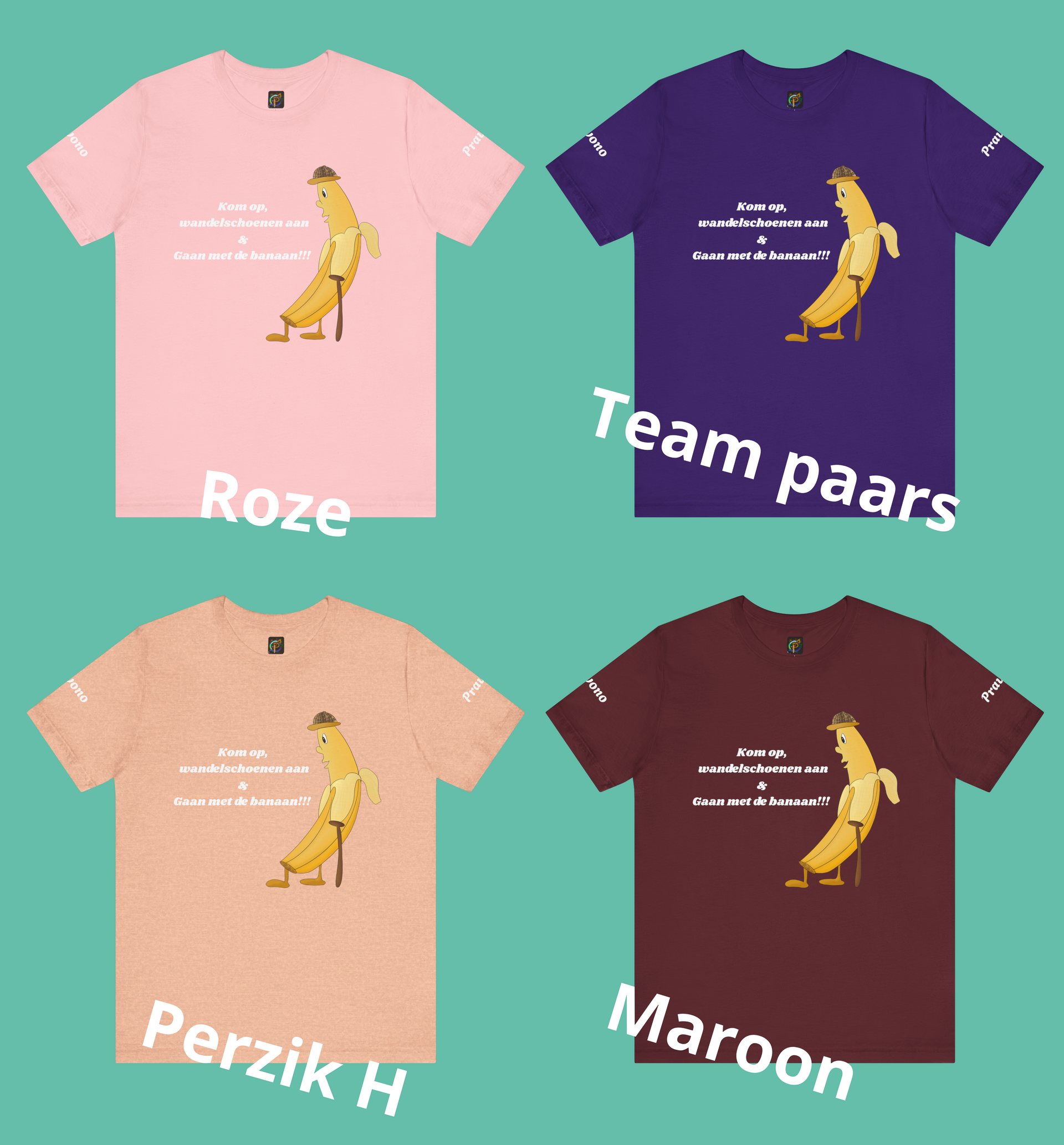 Unisex Wandel T shirt Banaan- Gaan met de banaan!