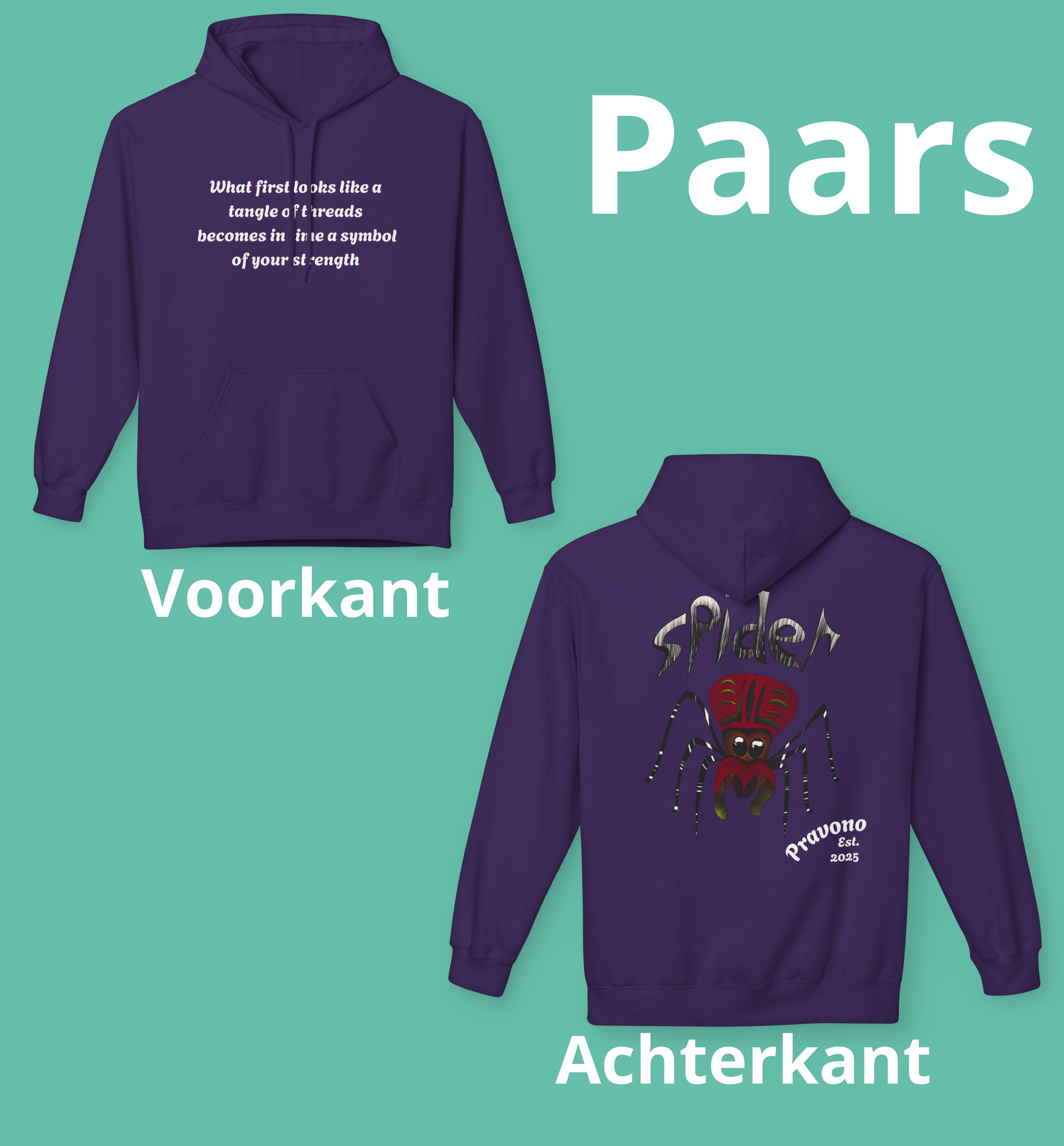 Strength Spider Hoodie off Threads of Power by Pravono