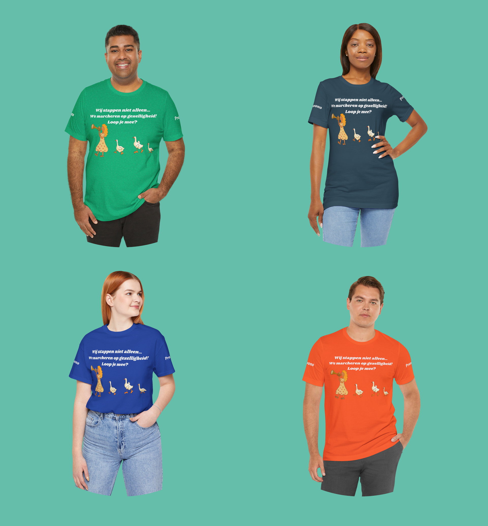 Unisex motiverend wandel Ganzen-T shirt!