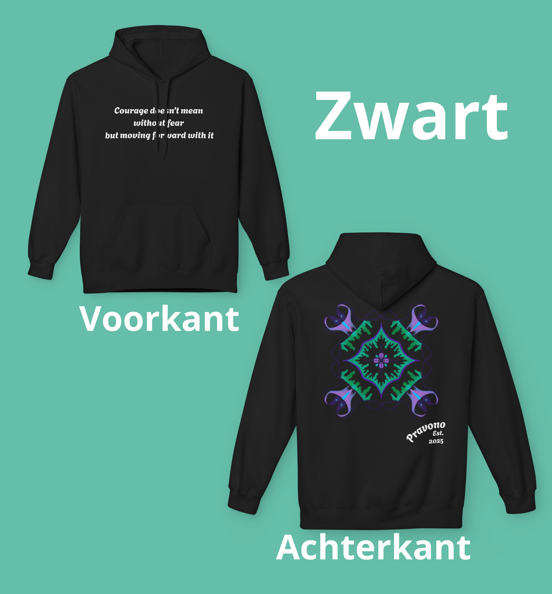 Maneye04 Halloween Hoodie , Moed Betekent Vooruitgaan met Angst