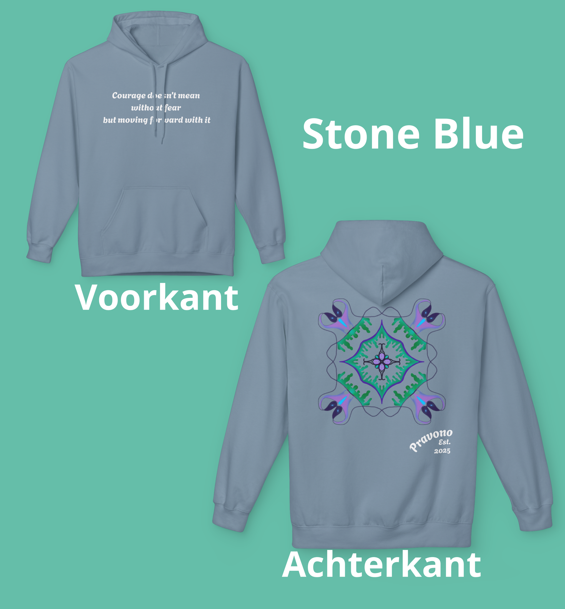 Maneye04 Halloween Hoodie , Moed Betekent Vooruitgaan met Angst