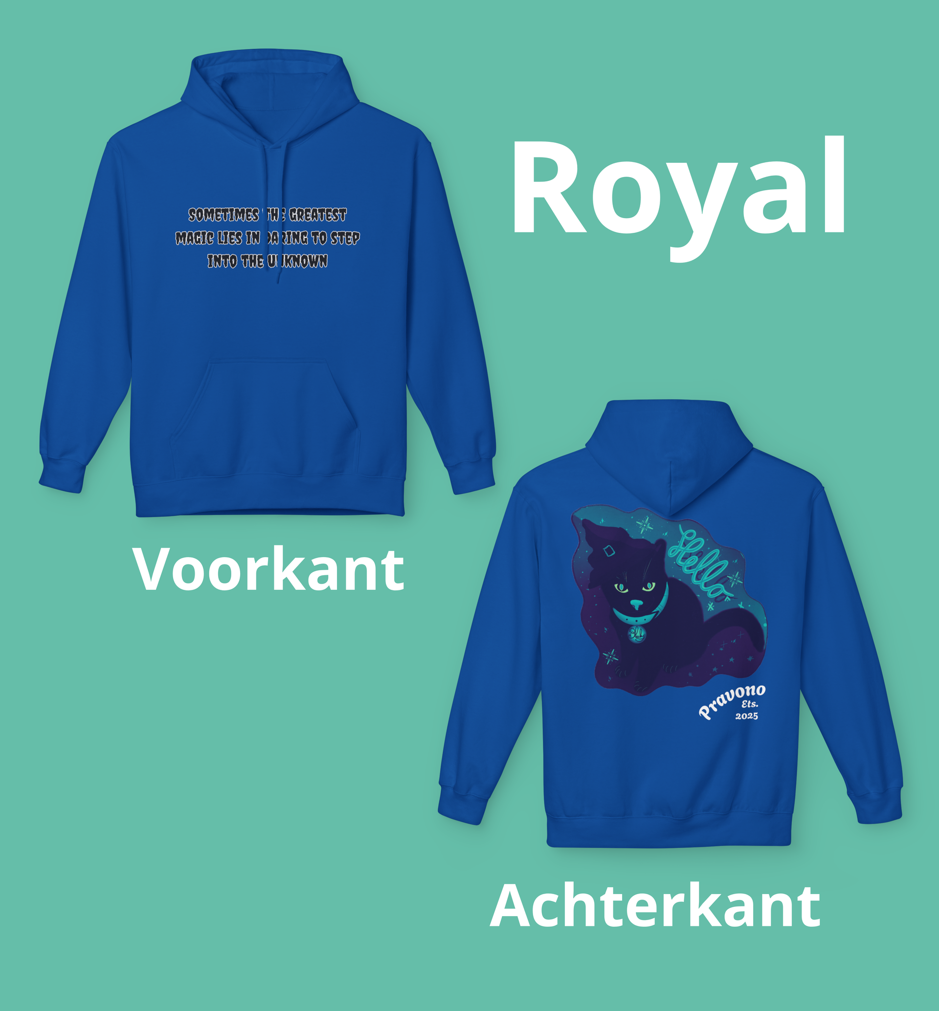De magische Kat Hoody 01; Durf de sprong te wagen in warmte en stijl.
