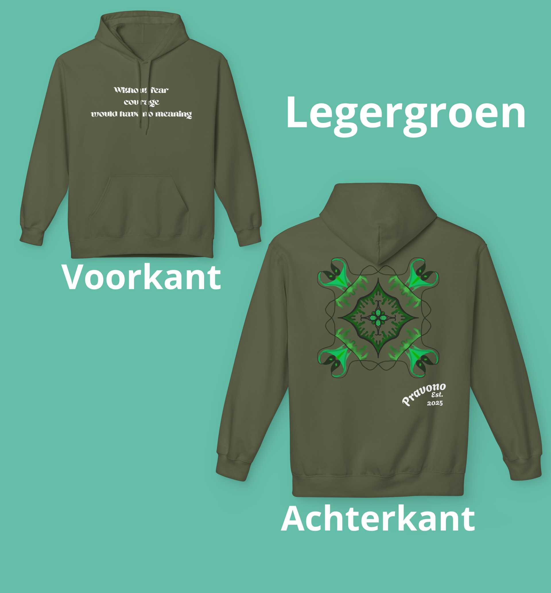 Maneye05 Halloween Hoody, waar angst Is ontstaat ware moed!