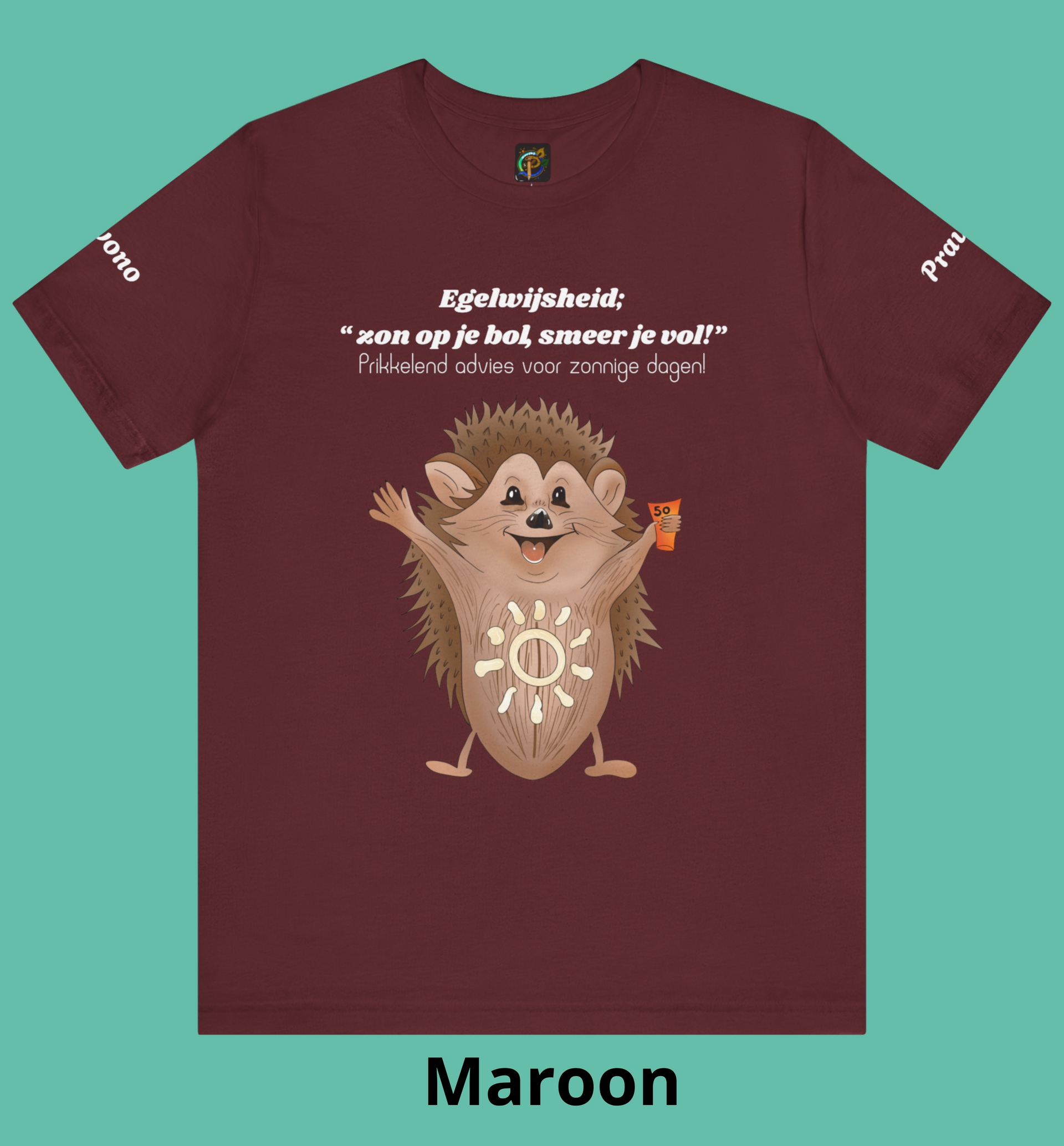 Titel : Unisex Egel Tshirt met zonnebrand