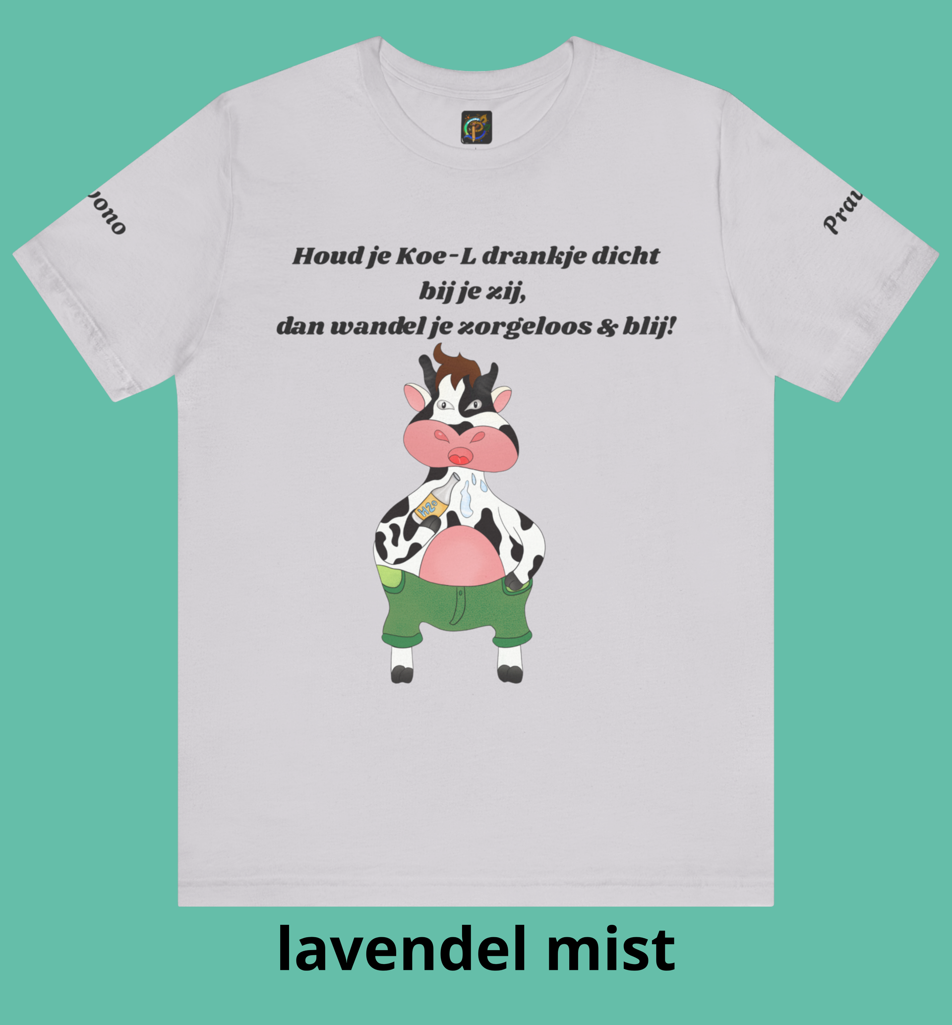 Unisex Zomer/Wandel T shirt Koe- L Drankje!
