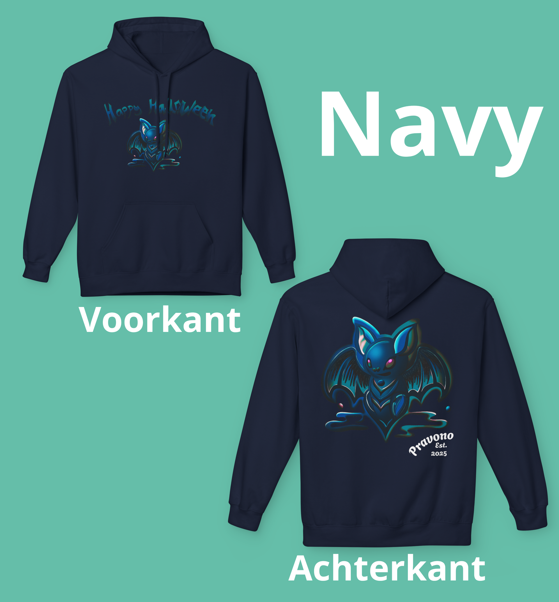 Midnight Bleu Bat Hoodie Limited Halloween Edition by Pravono