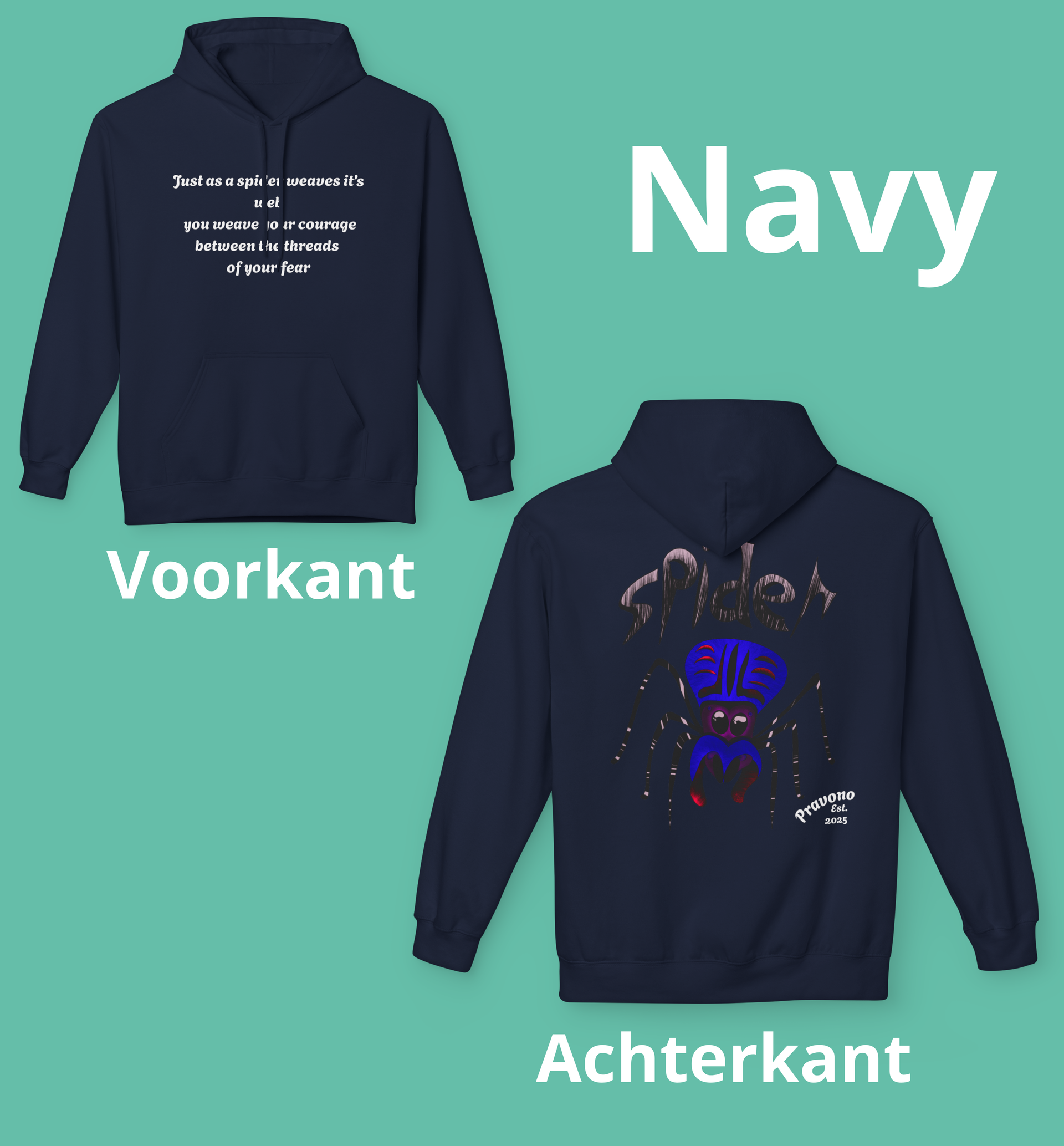 Courage spin Hoodie 01 to Face Fear, Weave Strength by Pravono