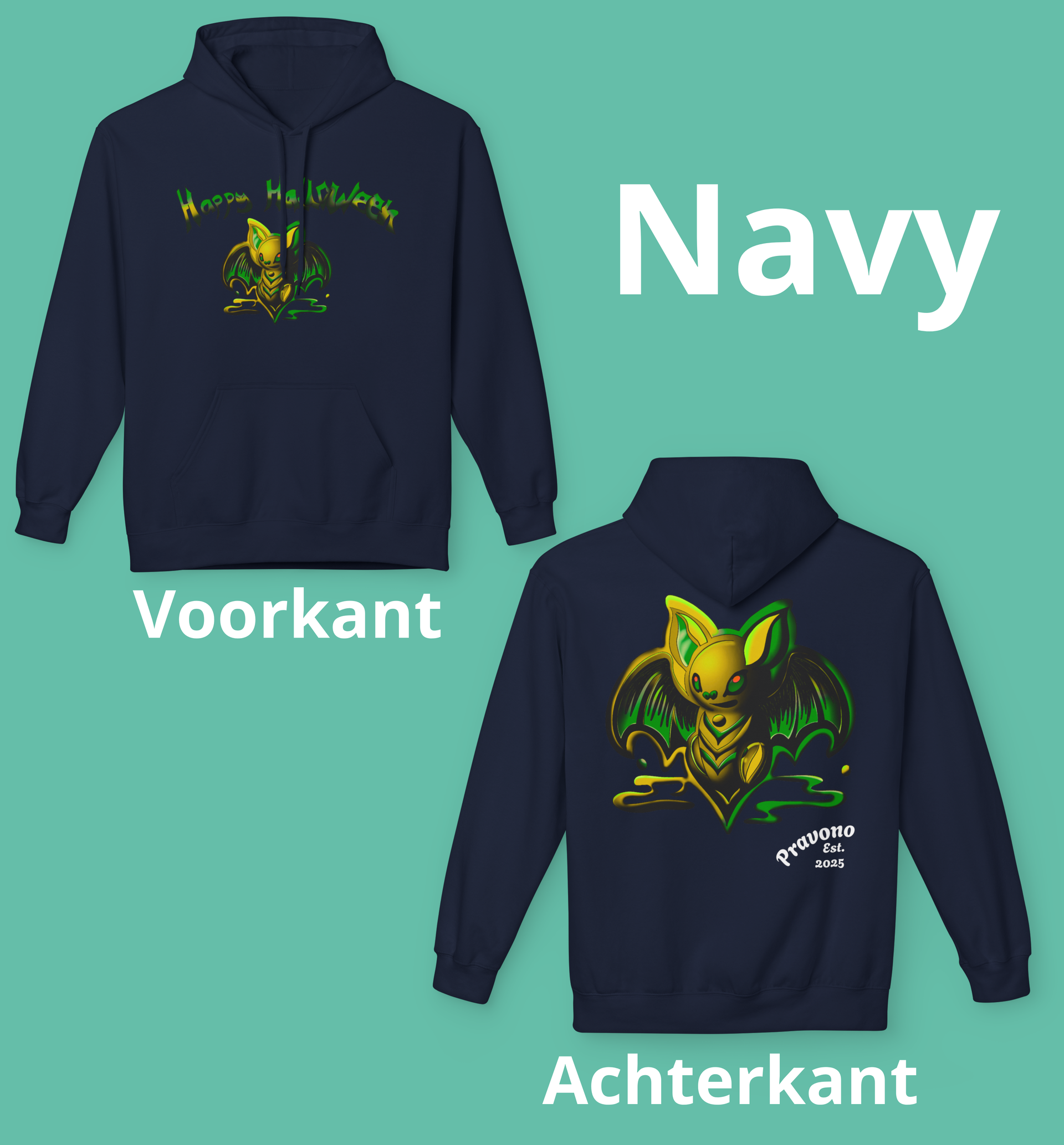 Golden Bat Hoodie for a Bright Halloween Power by Pravono