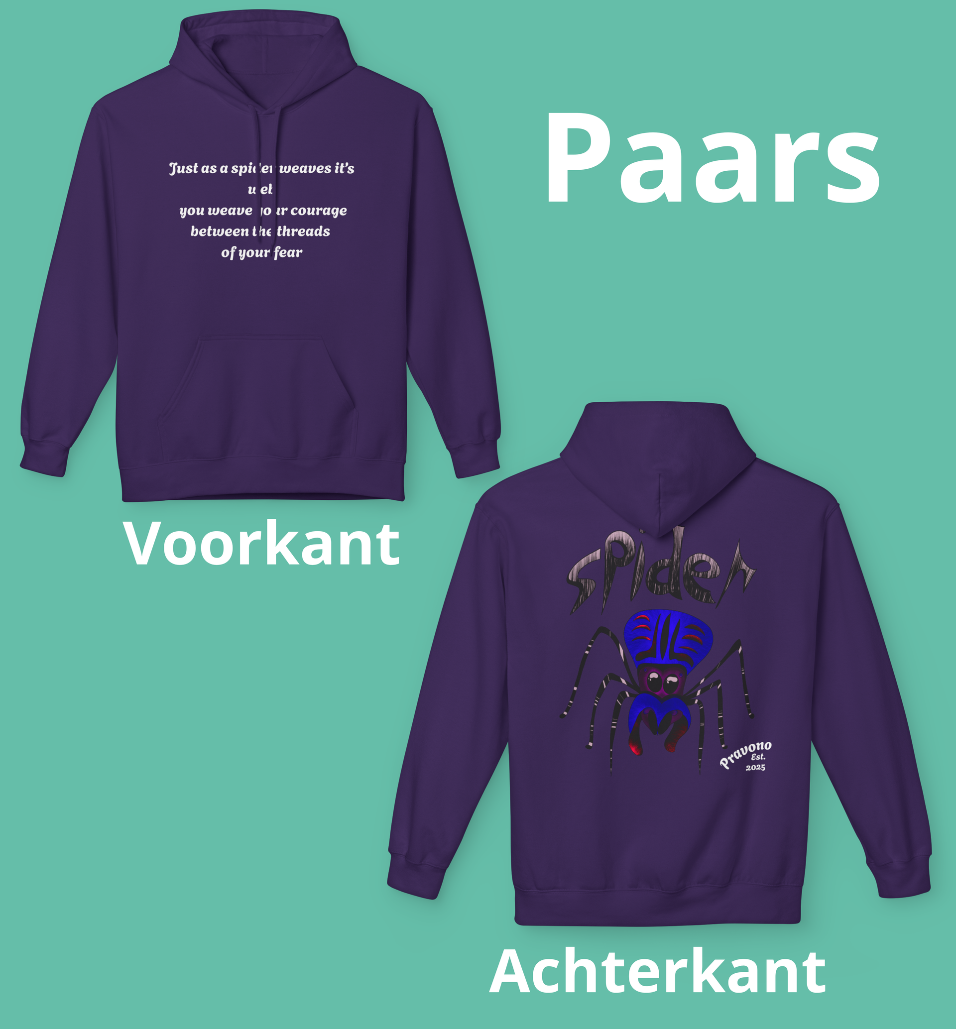 Courage spin Hoodie 01 to Face Fear, Weave Strength by Pravono