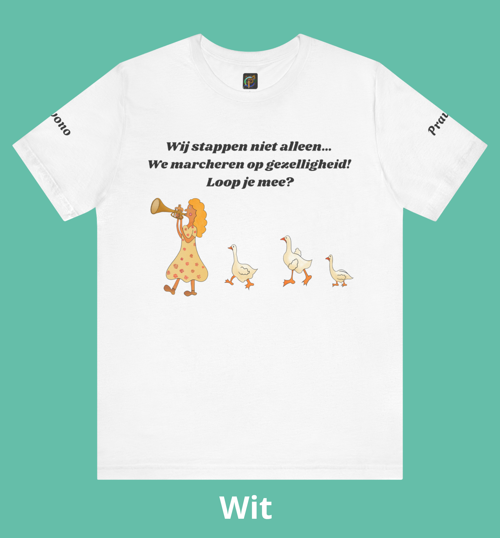 Unisex motiverend wandel T shirt! Lichte kleuren.