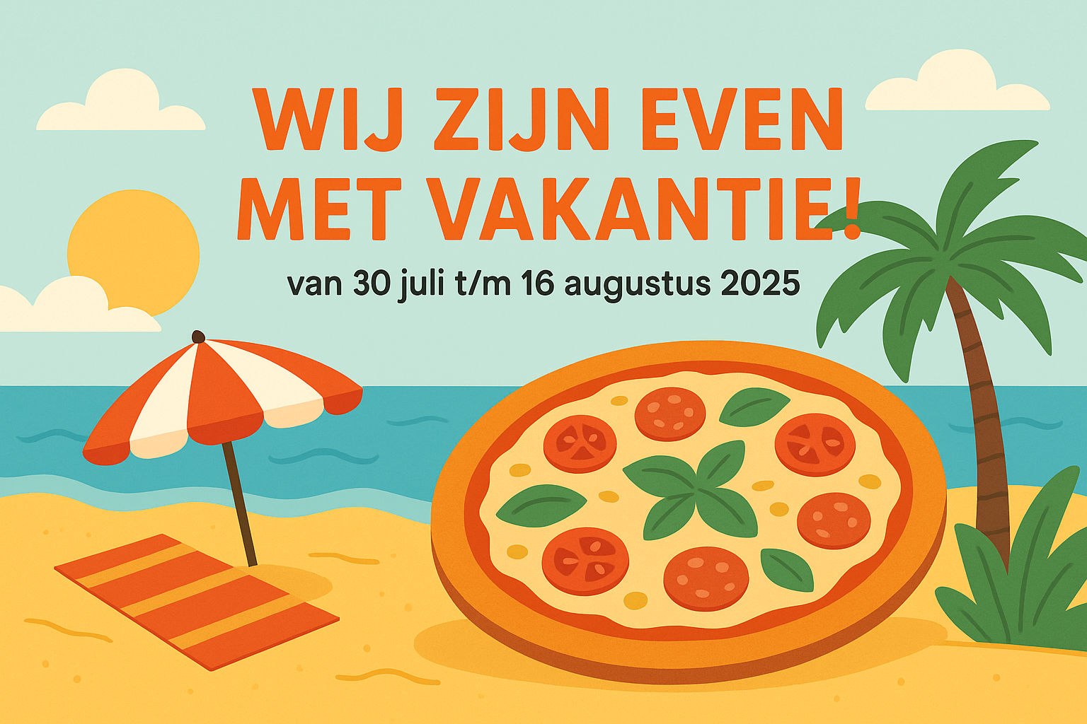 Vakantie Mededeling Tijd voor een Pizza Break!