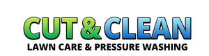 Logo for Cut & Clean, featuring green-to-blue gradient text 