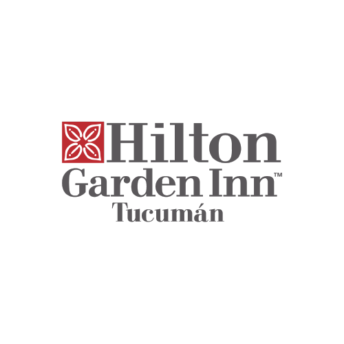 El logo del hilton garden inn tucumán está sobre un fondo blanco.