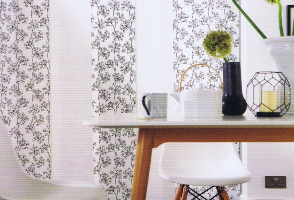 Dining Room With Floral Patterned Blinds — Abundance Blinds In Morisset, NSW