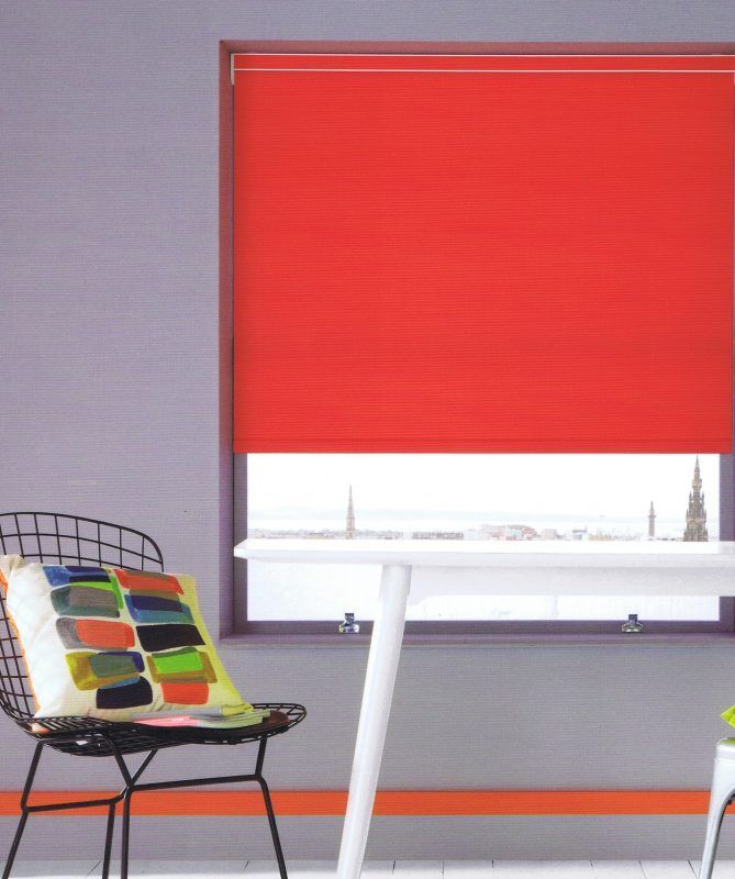 Red Window Blind Covering a Window — Abundance Blinds In Wyong, NSW