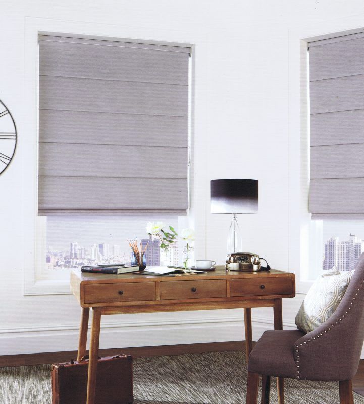 Office Windows With Grey Blinds — Abundance Blinds In Lake Macquarie, NSW