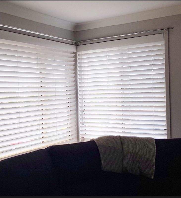 Corner Window With White Blinds — Abundance Blinds In Morisset, NSW