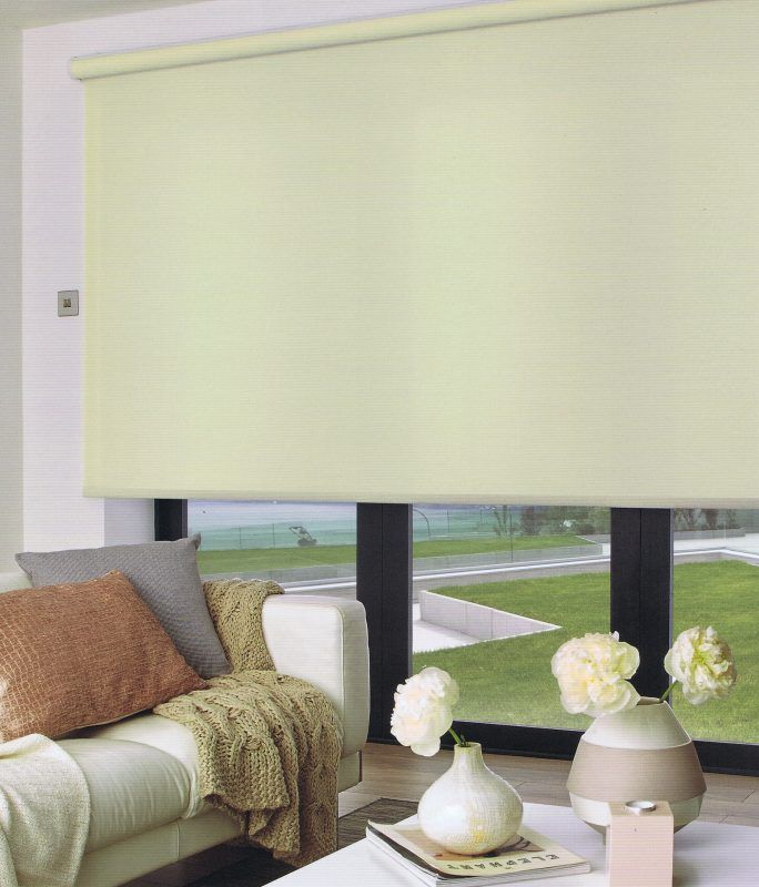 Beige Roller Blind Covers a Window — Abundance Blinds In Tuggerah, NSW