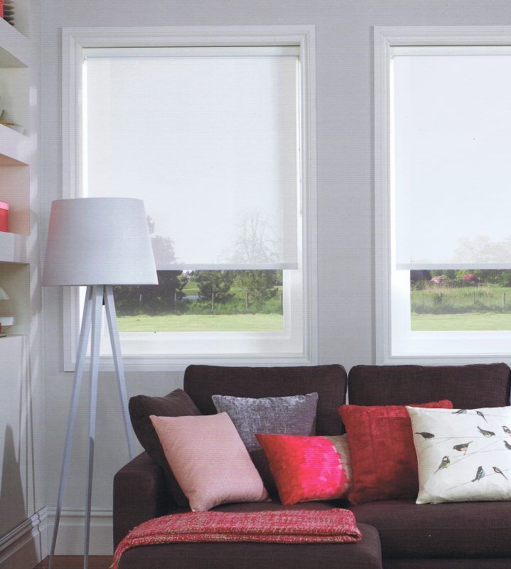Living Room With White Window Blinds — Abundance Blinds In Budgewoi, NSW