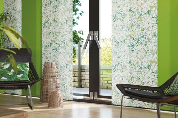 Green and White Floral Patterned Blinds — Abundance Blinds In Charmhaven, NSW