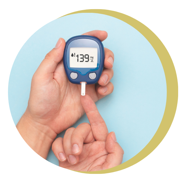 person looking at a glucose test