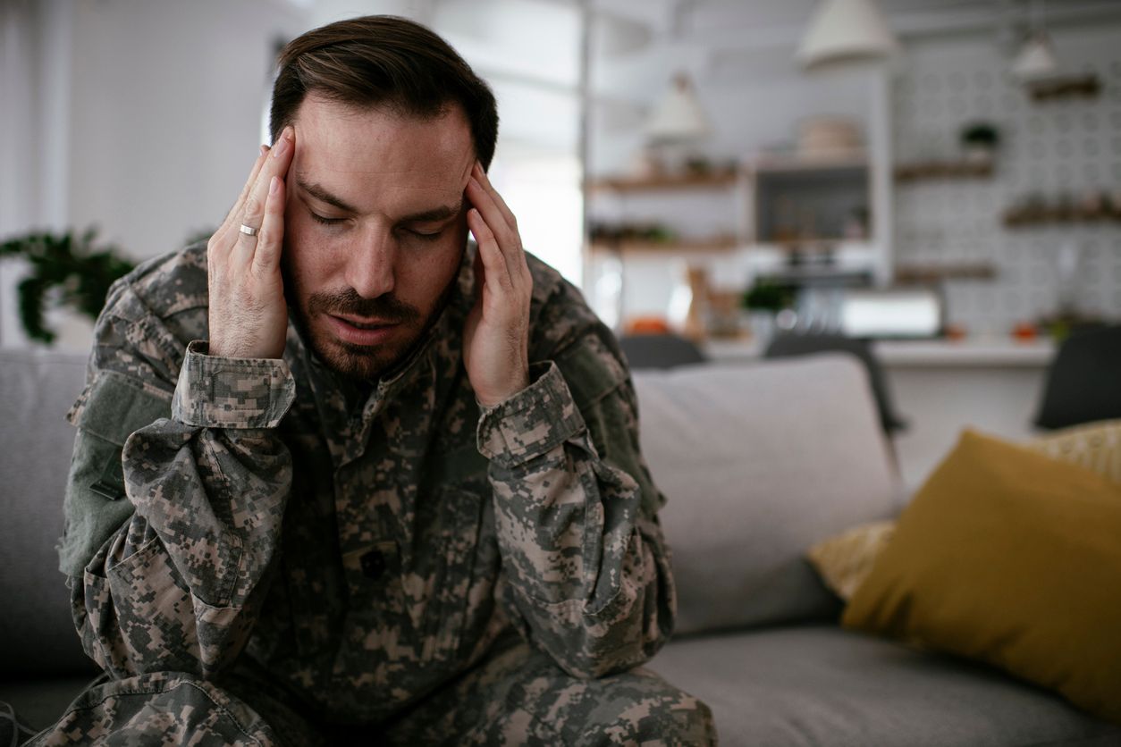 A computer generated image of veteran with tinnitus.