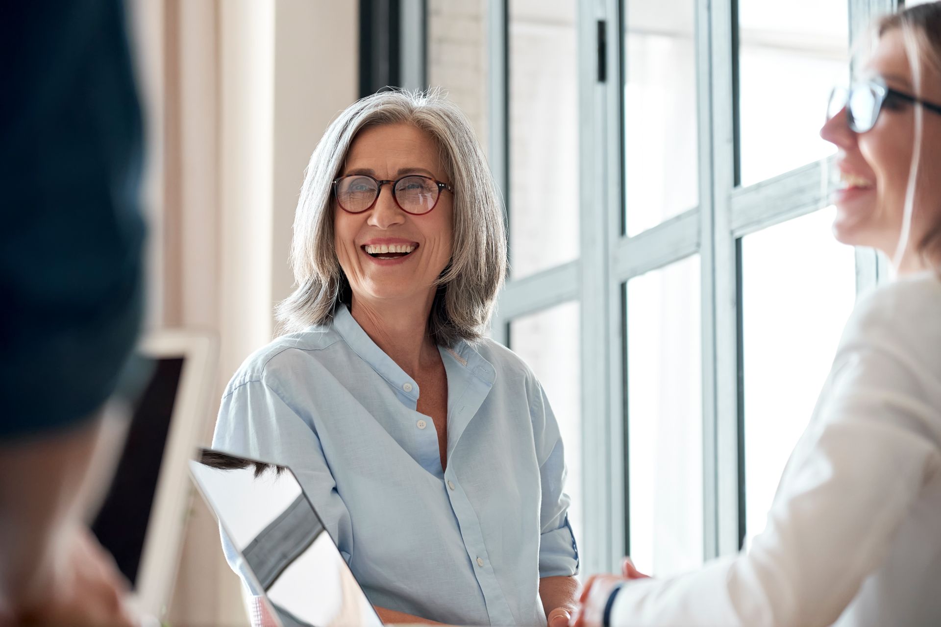 woman listening at work