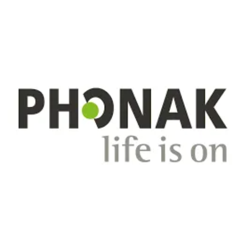 A logo for phonak that says life is on