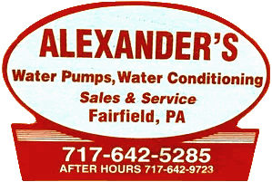 Alexander's Water Pumps, Water Conditioning Sales & Service Fairfield, PA