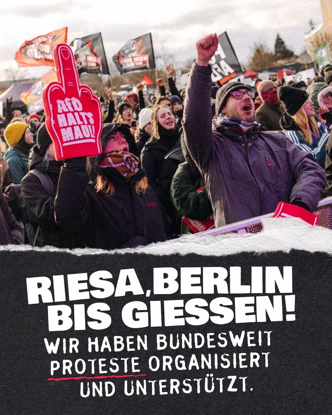 Riesa, Berlin, Giessen: Wir haben bundesweit Proteste organisiert.