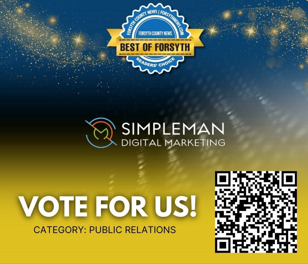 An advertisement for Simpleman digital marketing asking people to vote for them