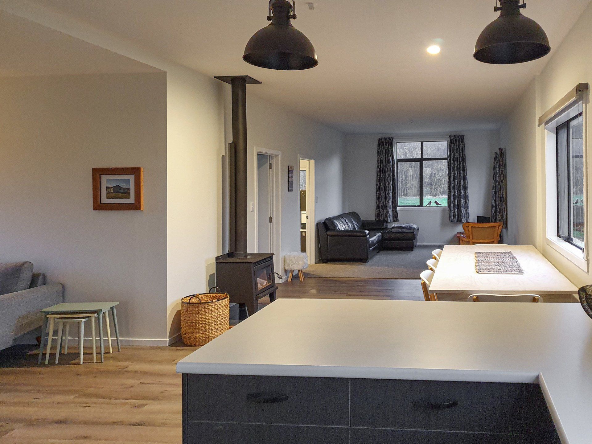 The kitchen is open to the living room and dining room.