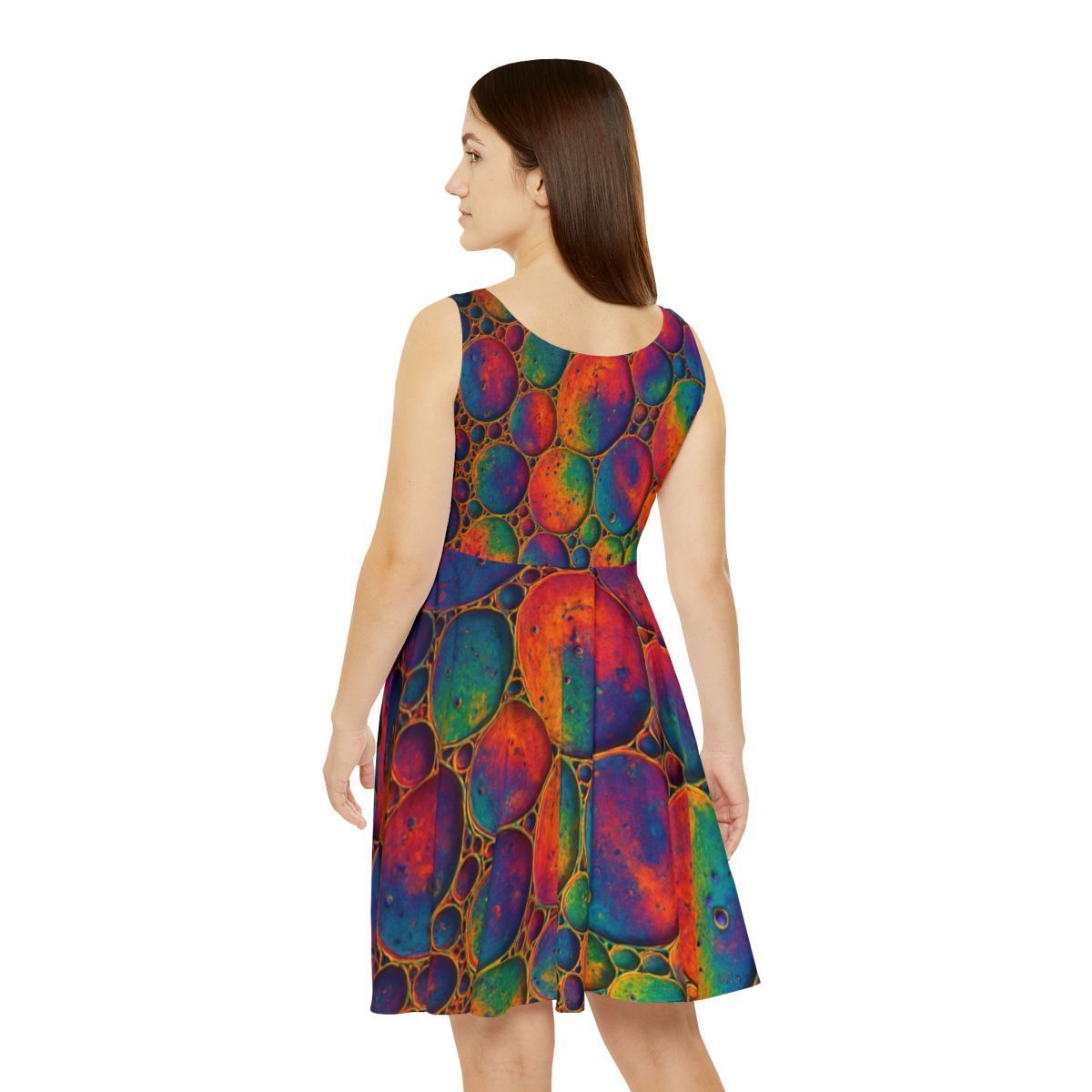 Color bubble skater dress
